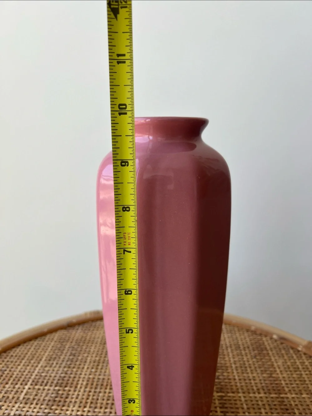 Vintage Tall Ceramic Vase Pink Mauve - Picture 8 of 11